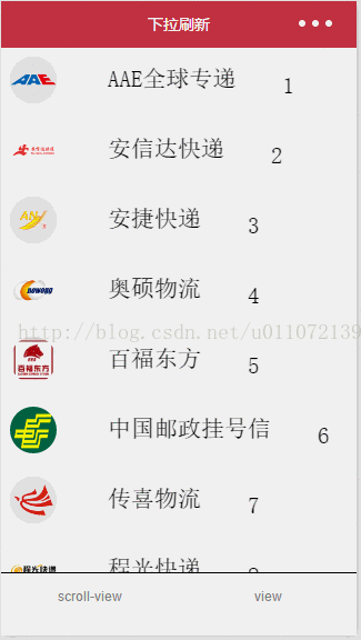 微信小程序 scroll-view實現上拉加載與下拉刷新的實例